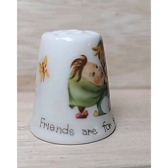Vintage Set Of 2 Hummel Thimbles Friends Themed - Picture 7 of 11